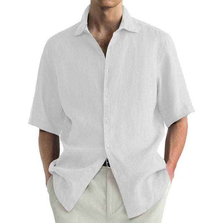 Camicia a maniche corte in cotone lavato per uomo, casual e confortevole