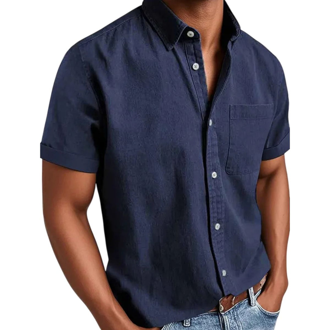 Camicia da uomo classica con bottoni e maniche corte