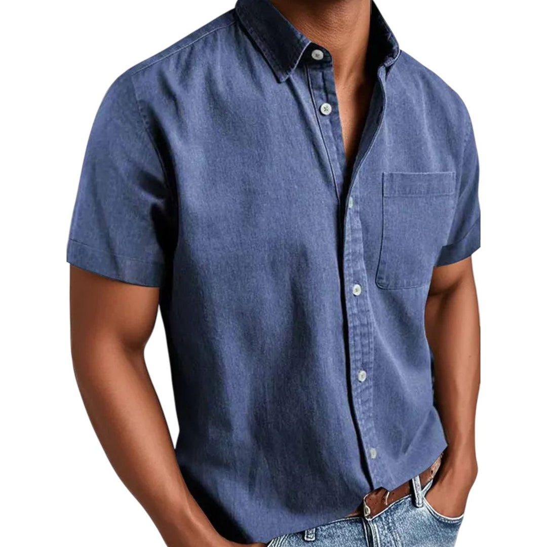 Camicia da uomo classica con bottoni e maniche corte