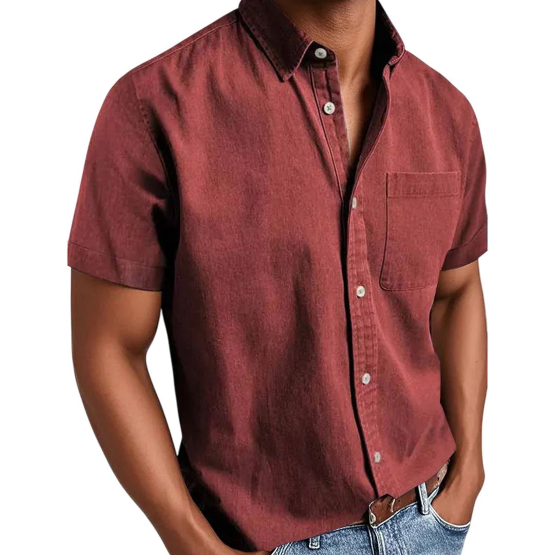 Camicia da uomo classica con bottoni e maniche corte
