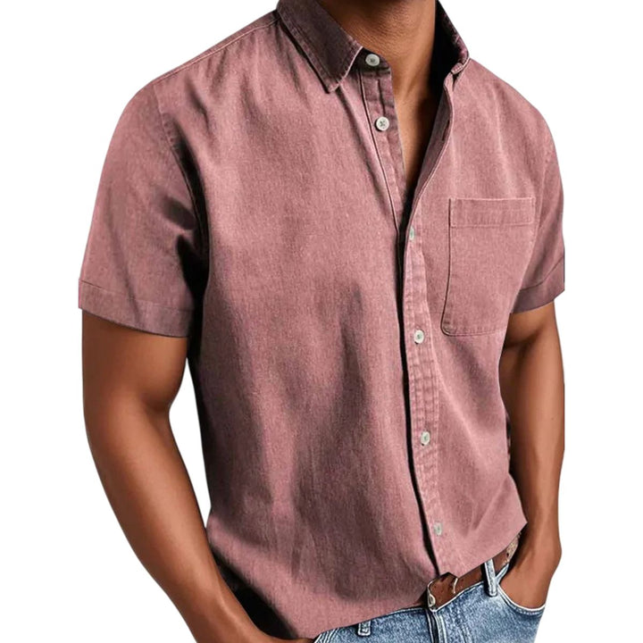 Camicia da uomo classica con bottoni e maniche corte