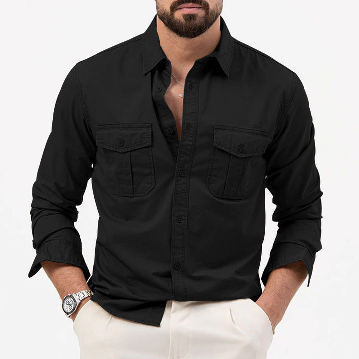 Camicia da Uomo Classica con Tasche Utili