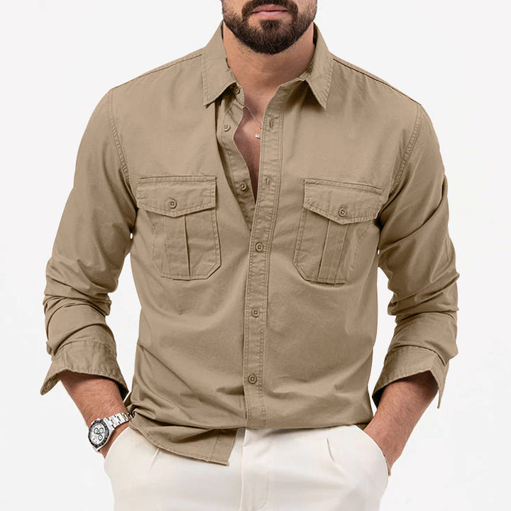 Camicia da Uomo Classica con Tasche Utili