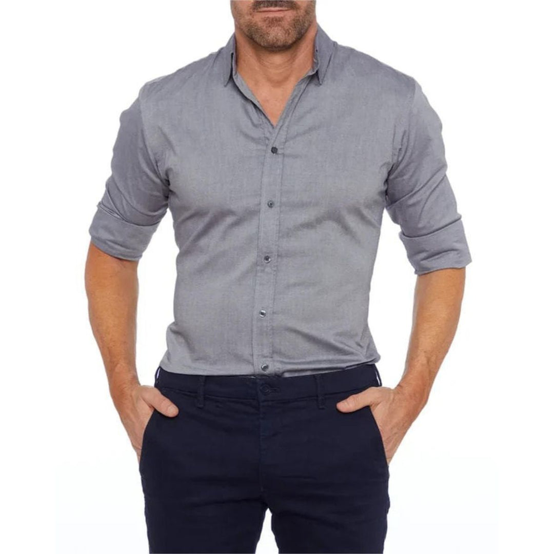 Camicia da uomo con zip nascosta e stretch