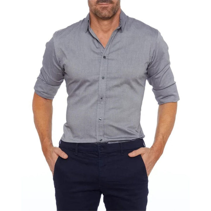 Camicia da uomo con zip nascosta e stretch
