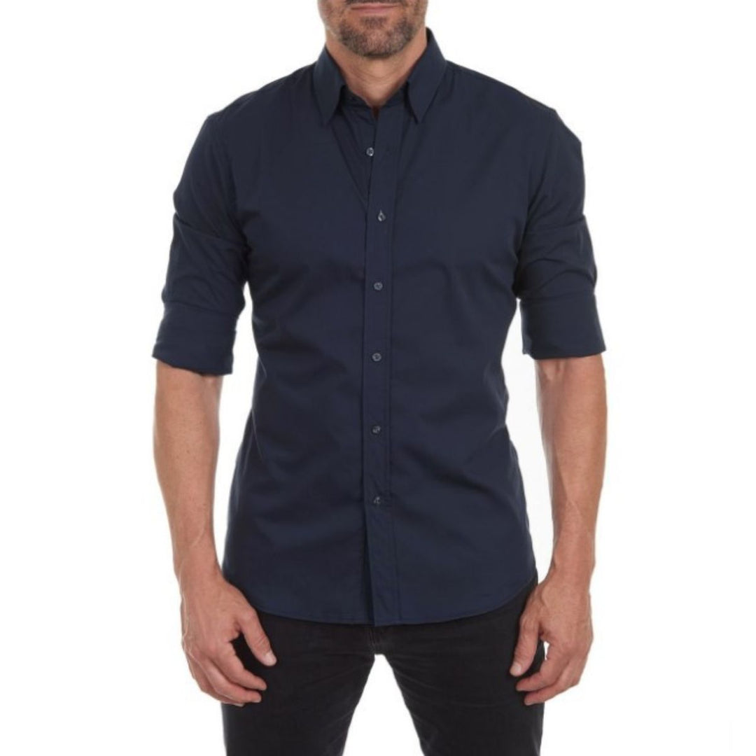 Camicia da uomo con zip nascosta e stretch