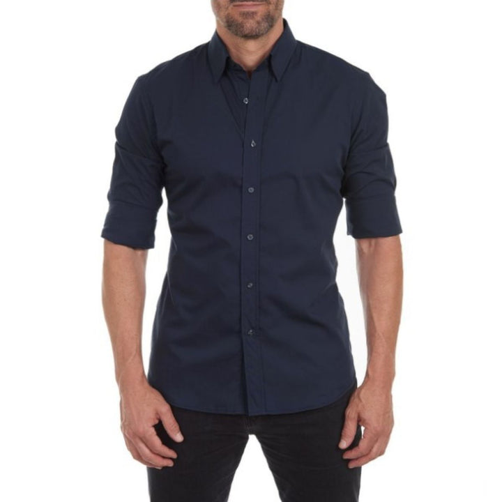 Camicia da uomo con zip nascosta e stretch