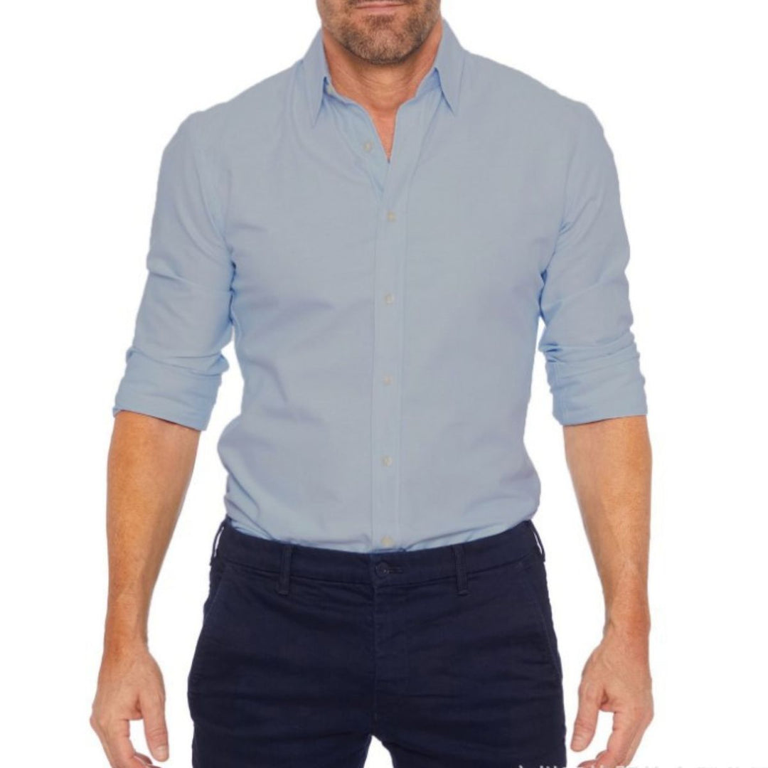 Camicia da uomo con zip nascosta e stretch