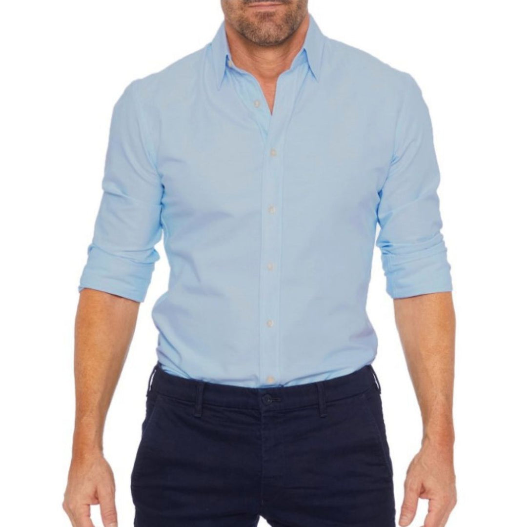 Camicia da uomo con zip nascosta e stretch