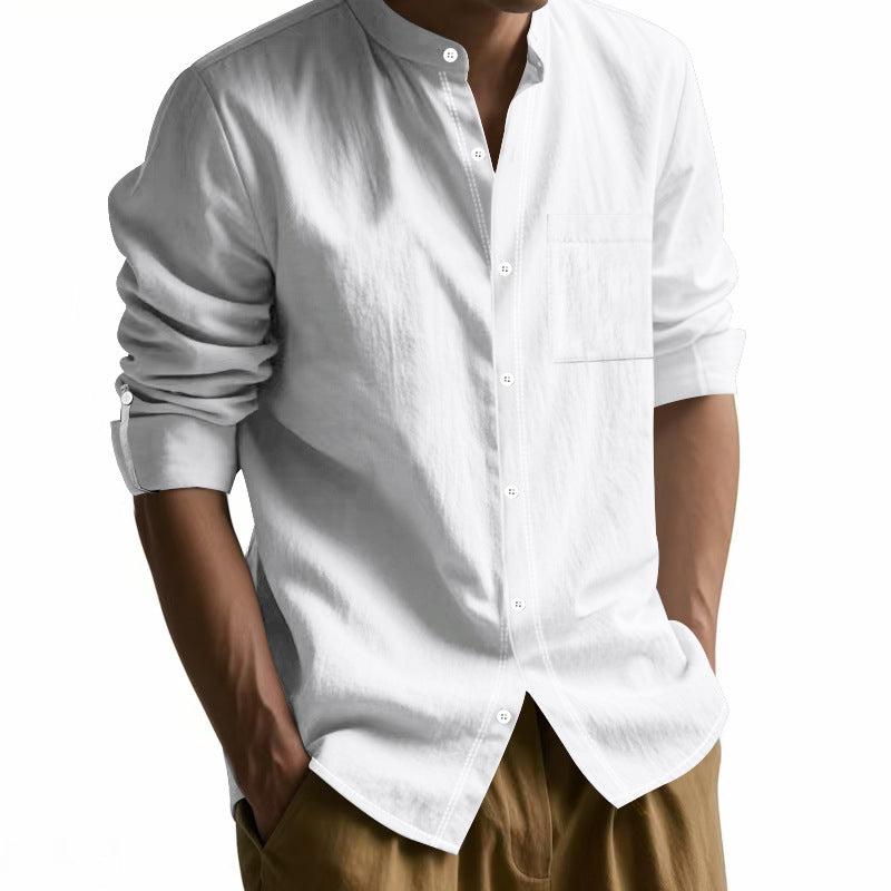 Camicia da uomo leggera in misto lino