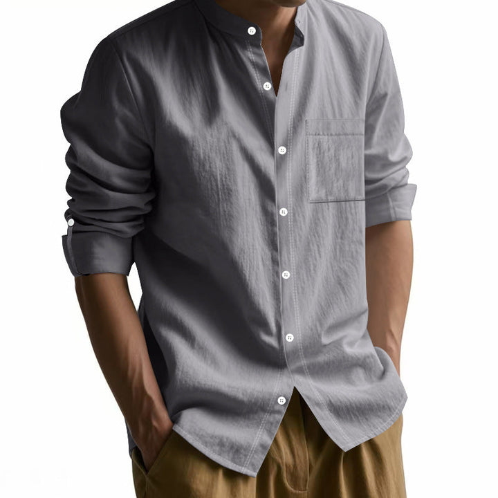 Camicia da uomo leggera in misto lino