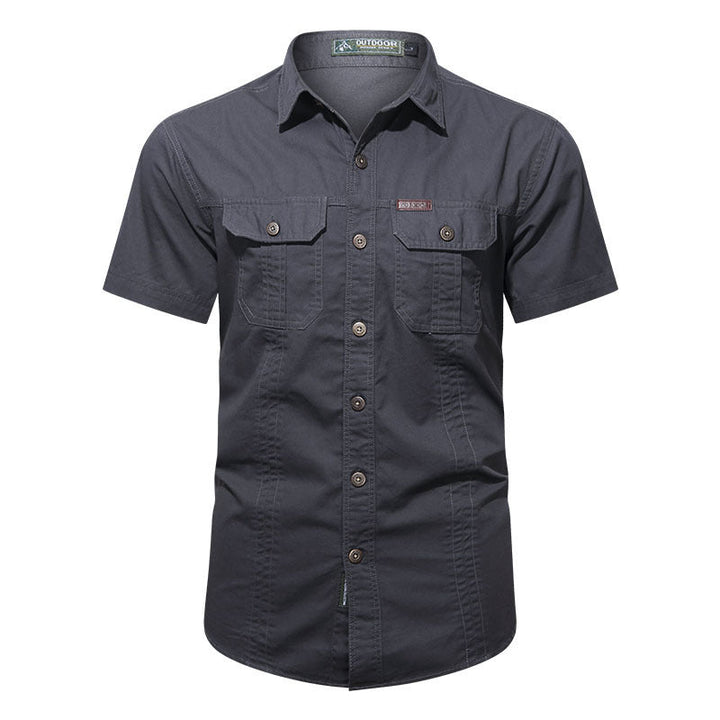 Camicia Utility a Maniche Corte da Avventura Outdoor per Uomo