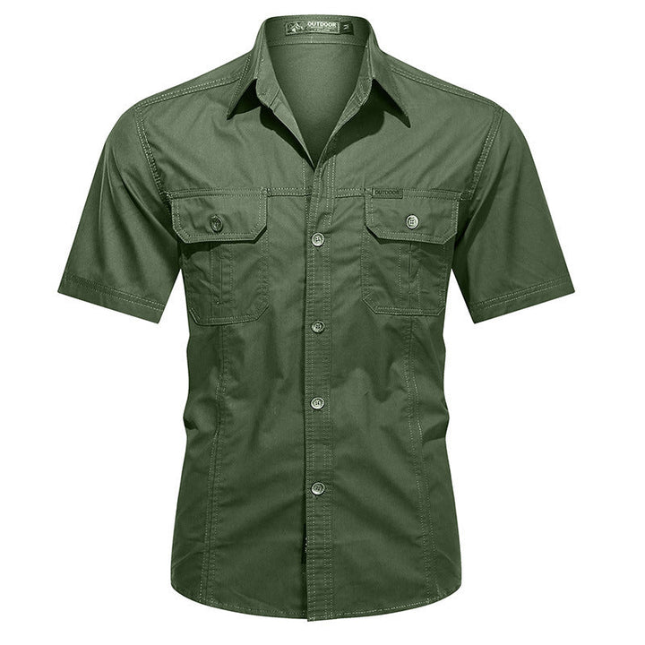 Camicia Utility a Maniche Corte da Avventura Outdoor per Uomo