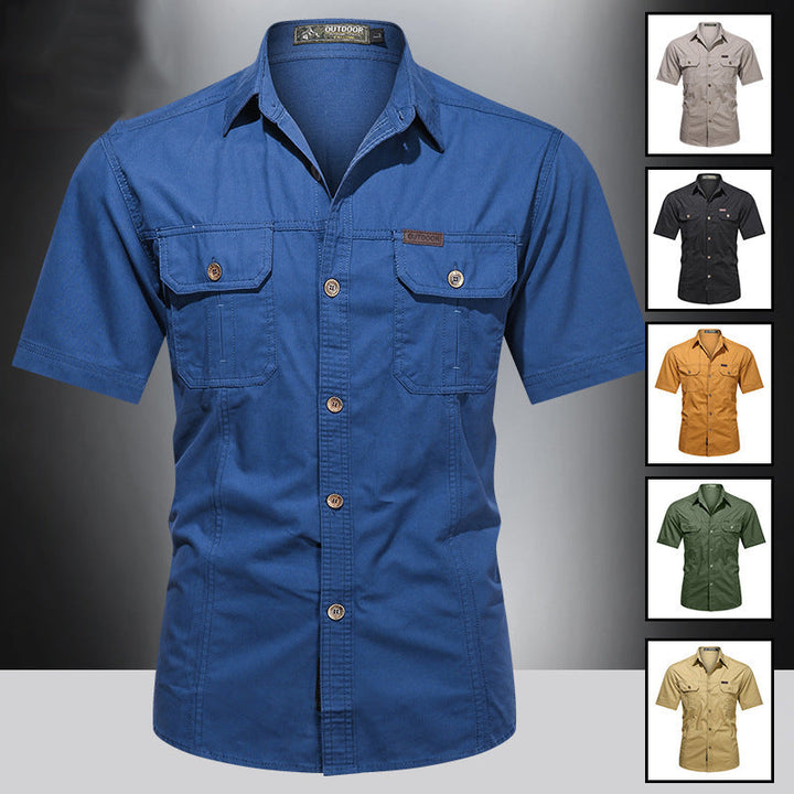 Camicia Utility a Maniche Corte da Avventura Outdoor per Uomo