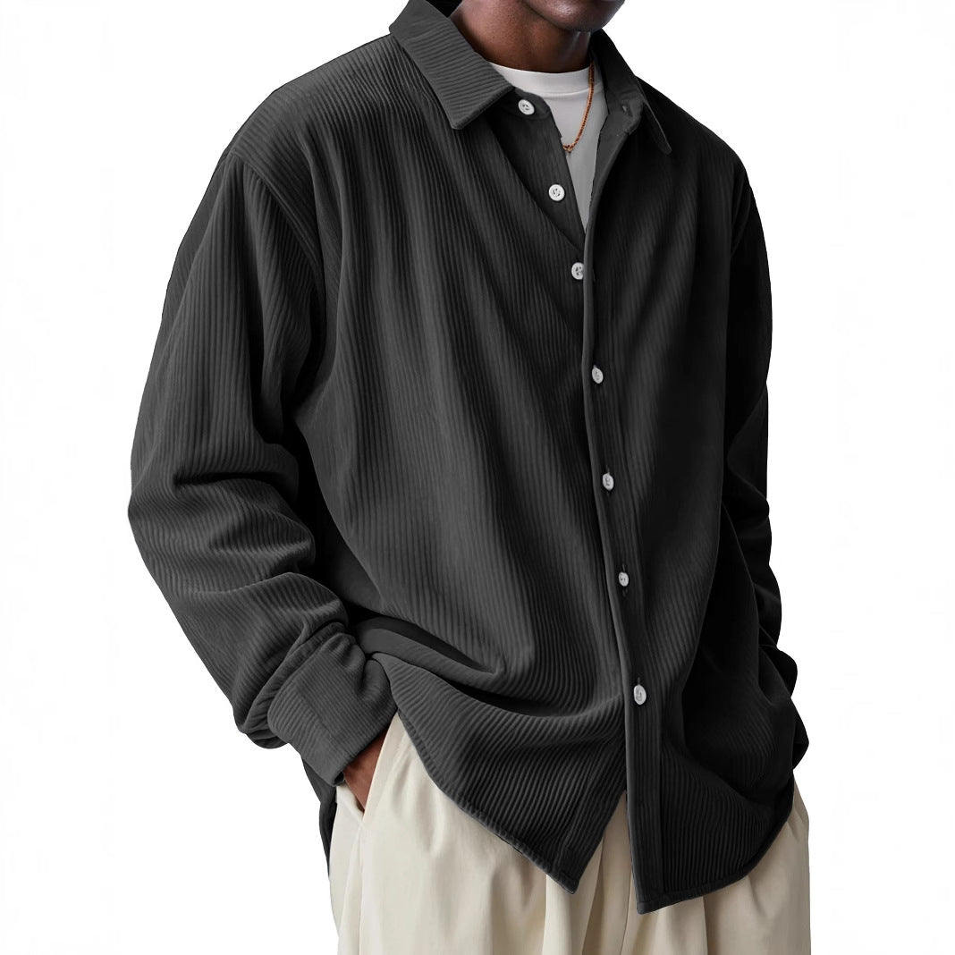 Camicia Leggera a Maniche Lunghe con Pieghe per Uomo