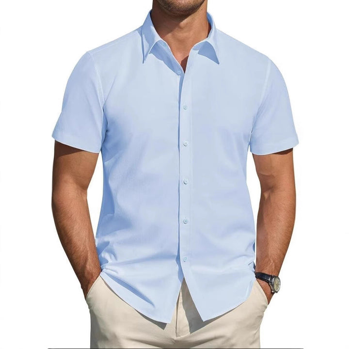 Camicia a maniche corte con bottoni premium da uomo