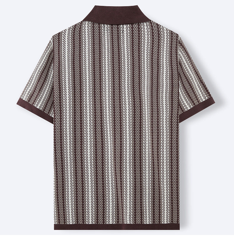 Camicia a Maglia Button-Up da Uomo in Stile Retro