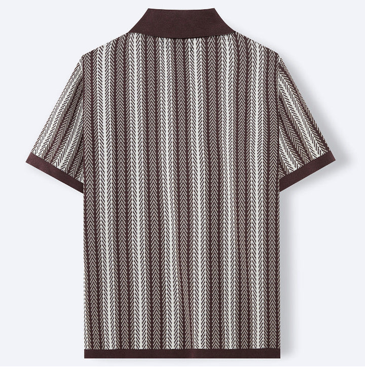 Camicia a Maglia Button-Up da Uomo in Stile Retro