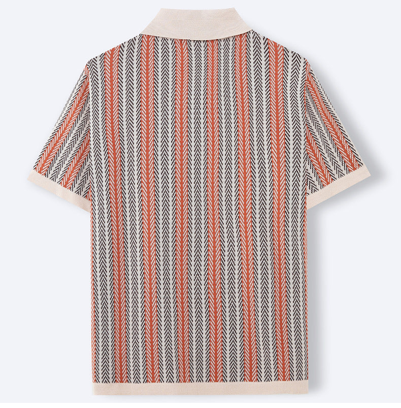 Camicia a Maglia Button-Up da Uomo in Stile Retro