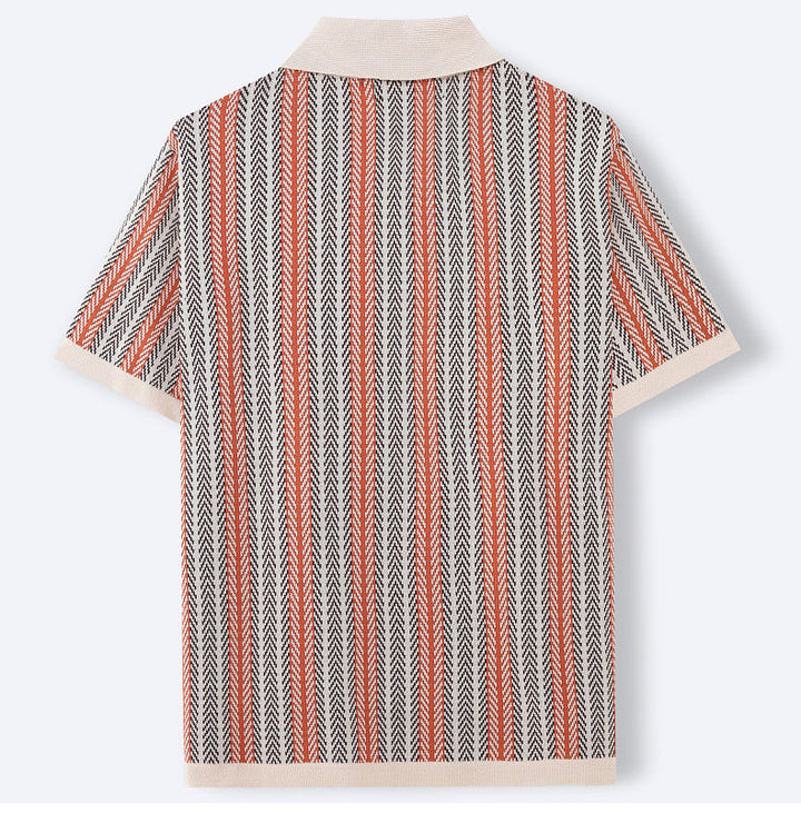 Camicia a Maglia Button-Up da Uomo in Stile Retro