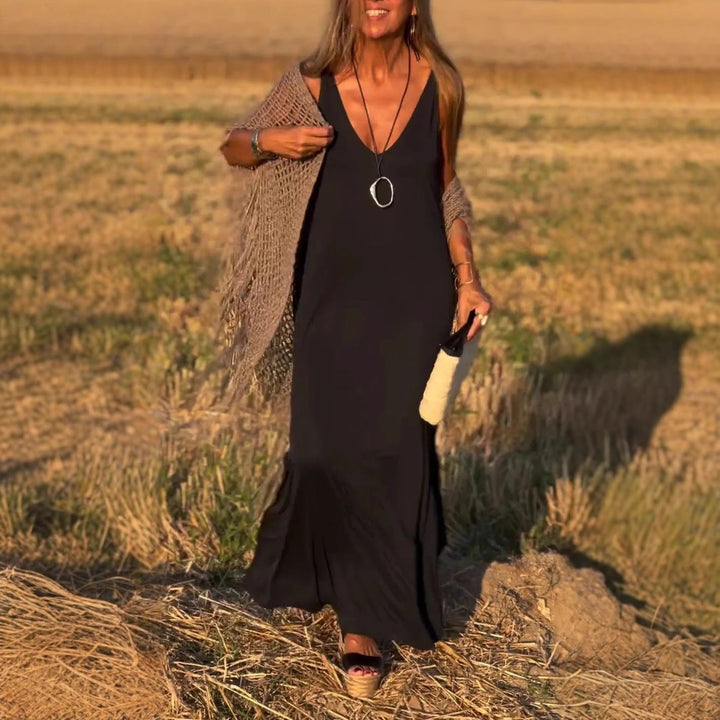 Élyse™ | Elegante Maxidress Senza Maniche con Scollo a V Raffinato