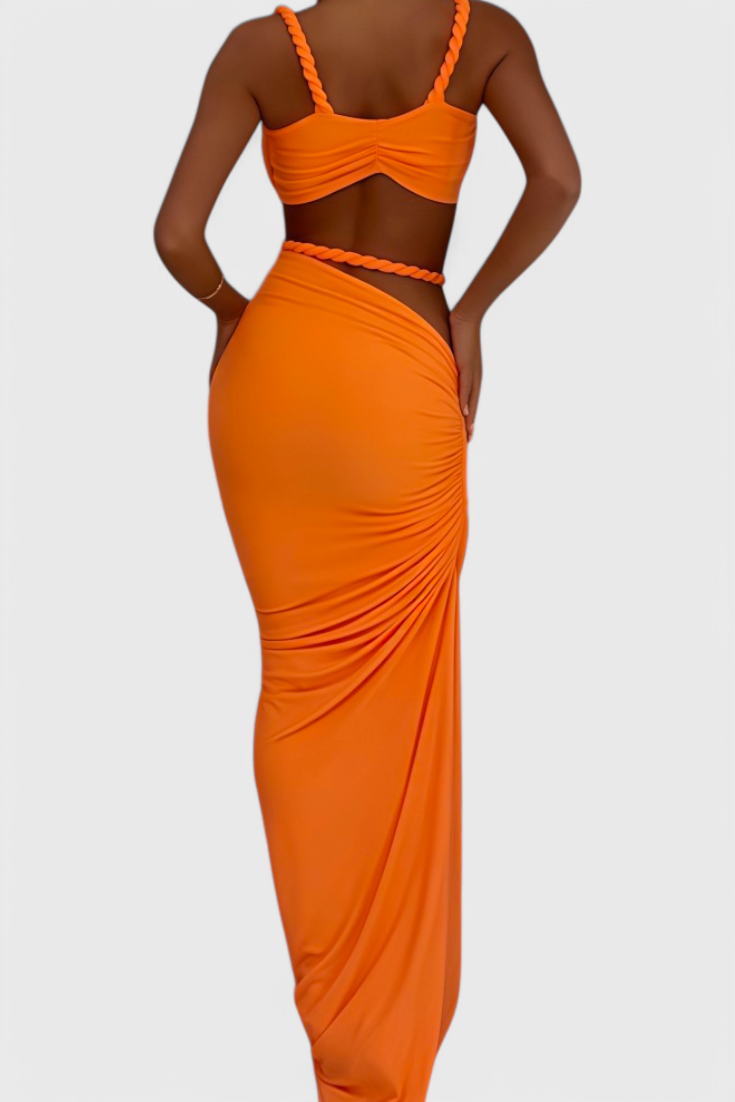 Completo Saira con Gonna Arricciata e Top Schiena Scoperta