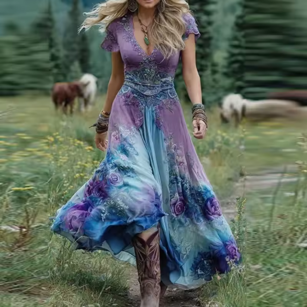 Celestine™ | Abito Floreale Sartoriale E Fluido