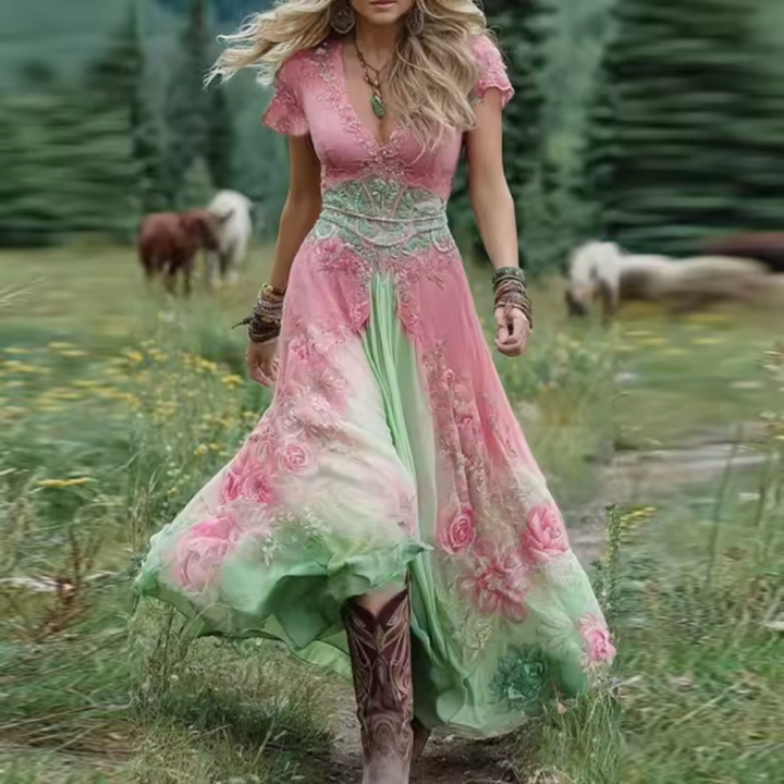 Celestine™ | Abito Floreale Sartoriale E Fluido