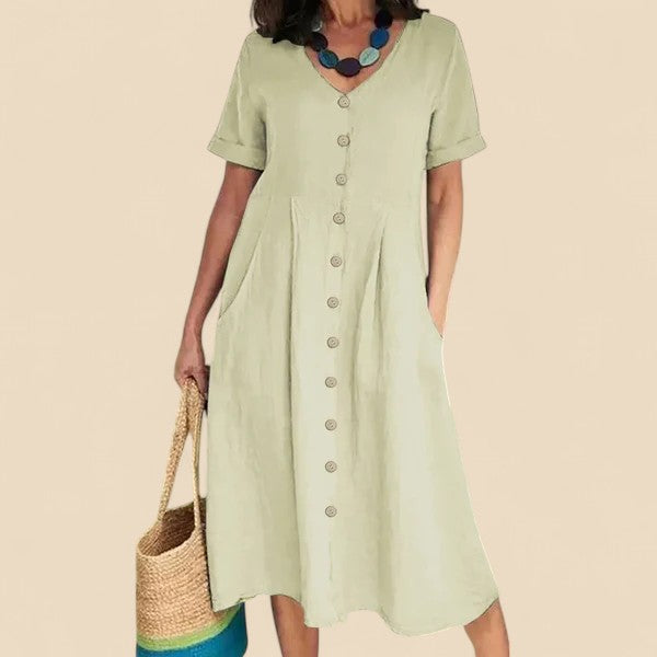 Vivienne™ | Abito in Cotone a Maniche Corte