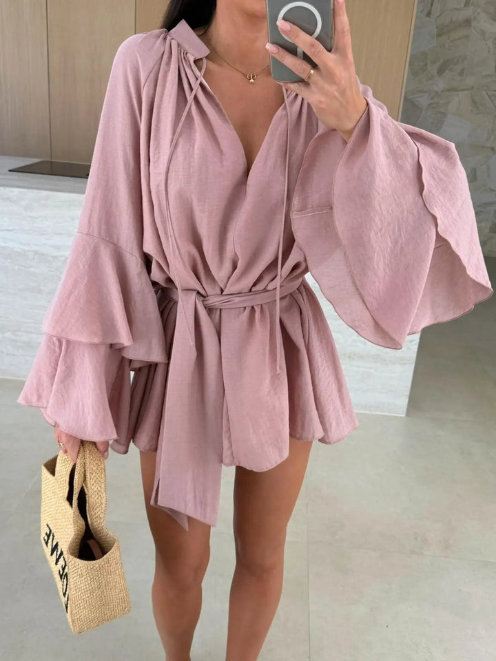 Dina™ | Leggero Abito Camicia con Cintura