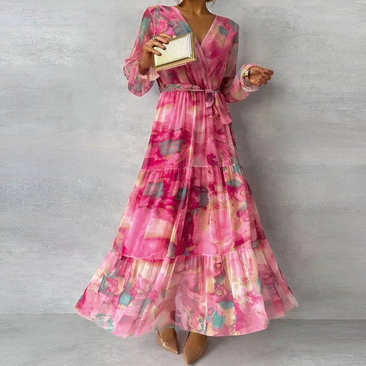 LUCIA™ | Abito Estivo Lungo con Stampa Floreale e Silhouette Regolabile