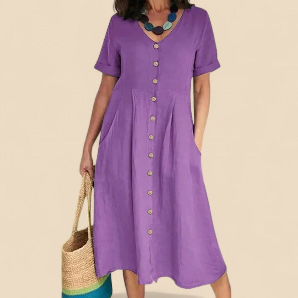 Vivienne™ | Abito in Cotone a Maniche Corte