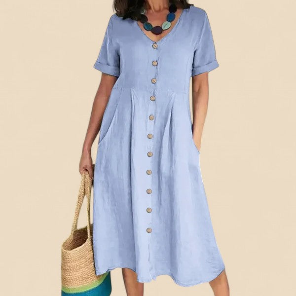 Vivienne™ | Abito in Cotone a Maniche Corte