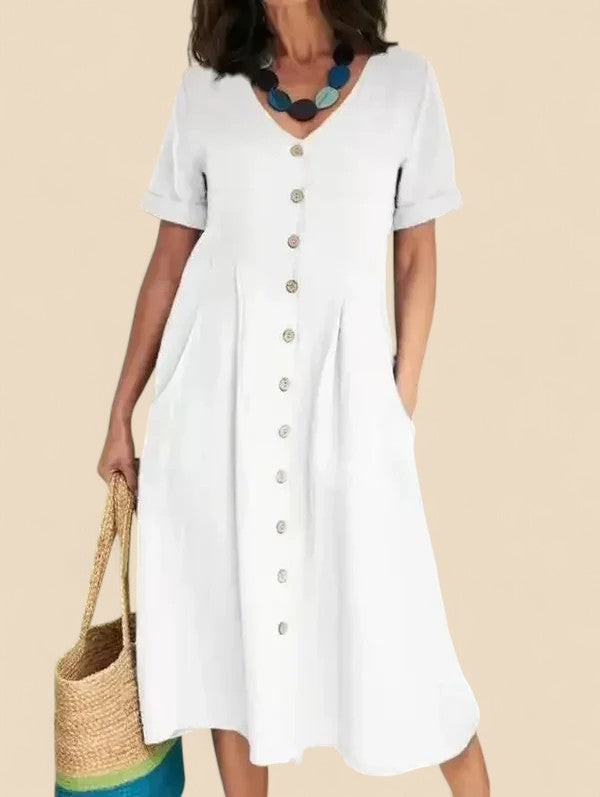 Vivienne™ | Abito in Cotone a Maniche Corte