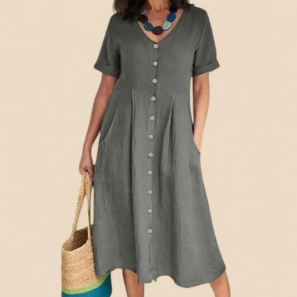 Vivienne™ | Abito in Cotone a Maniche Corte