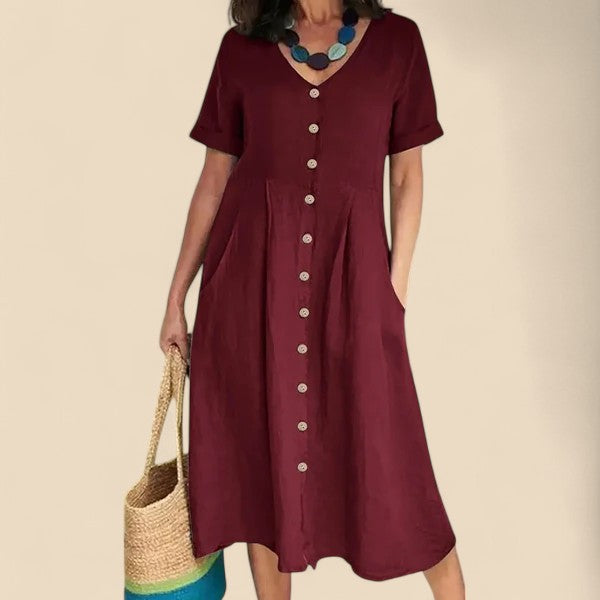 Vivienne™ | Abito in Cotone a Maniche Corte