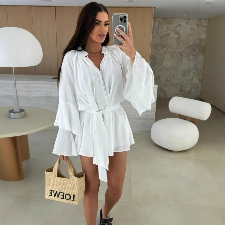 Dina™ | Leggero Abito Camicia con Cintura