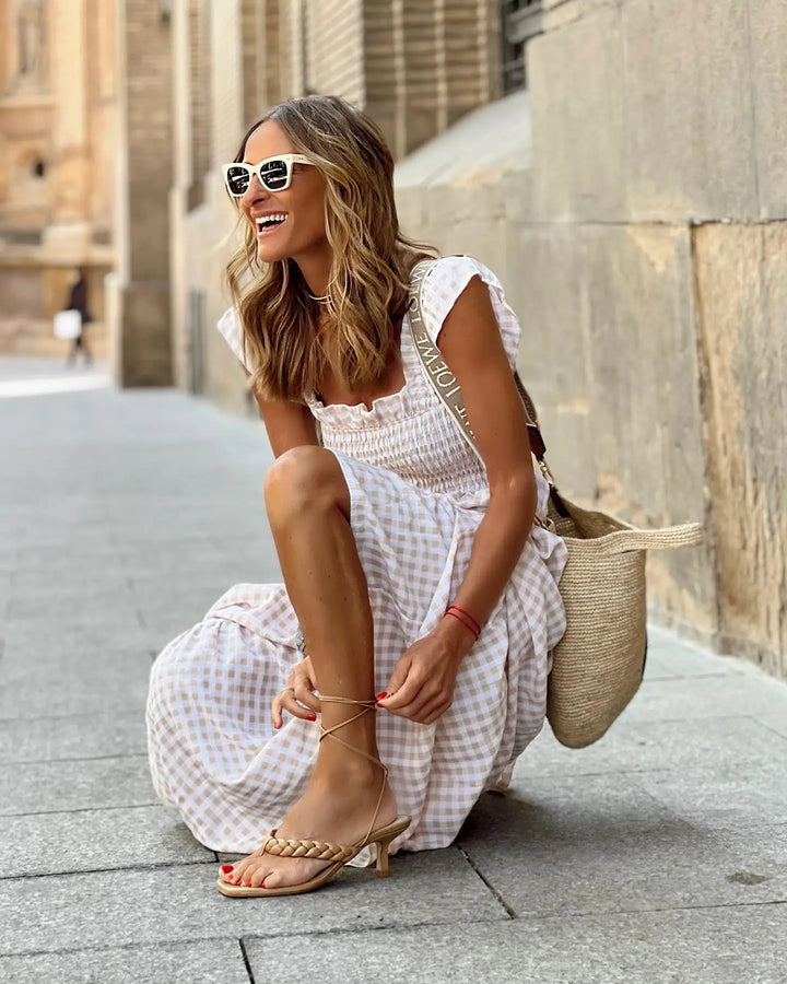 FRANCESCA™ | Vestito a Quadri Retro per Eleganza Immediata e Comfort Quotidiano