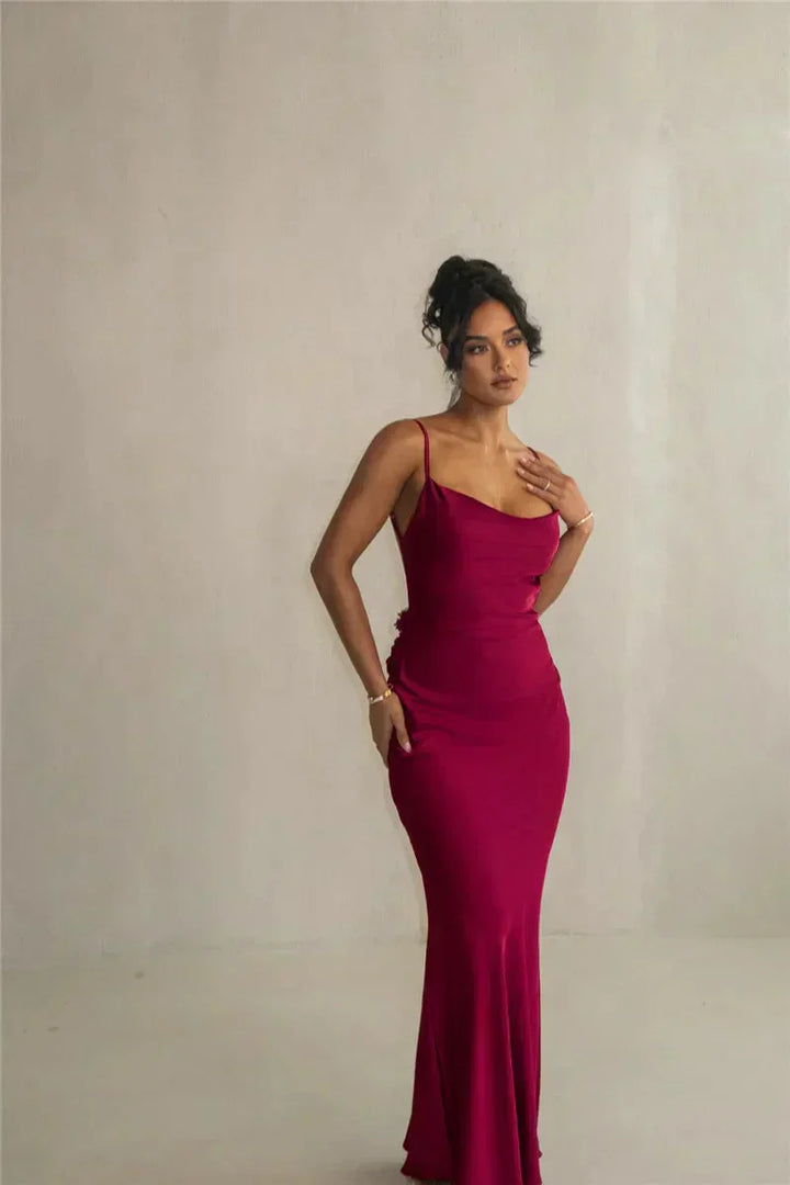 Cassiane™ | Vestito in Satin con Motivo Floreale