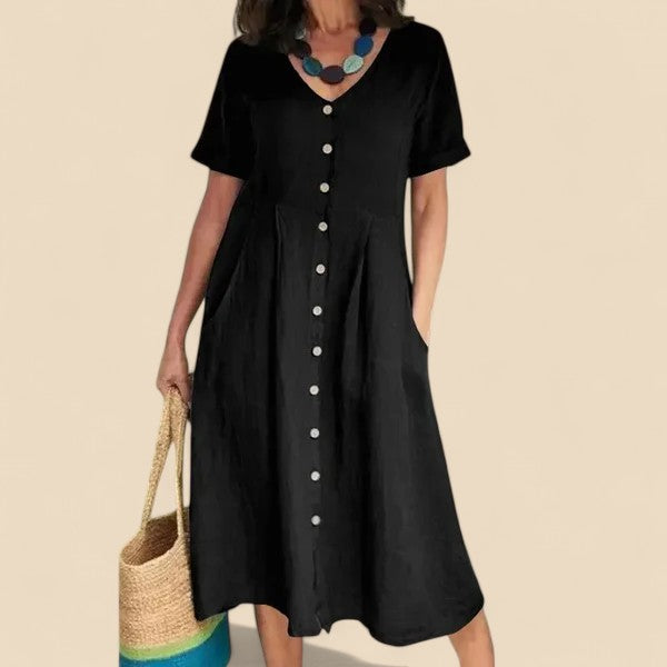 Vivienne™ | Abito in Cotone a Maniche Corte