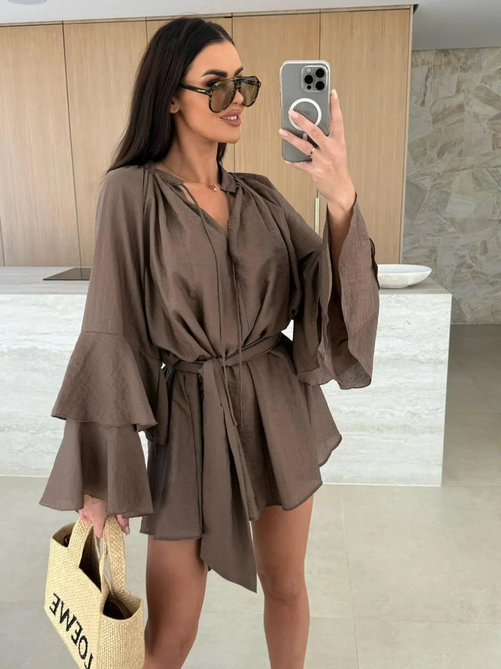 Dina™ | Leggero Abito Camicia con Cintura