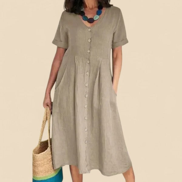 Vivienne™ | Abito in Cotone a Maniche Corte