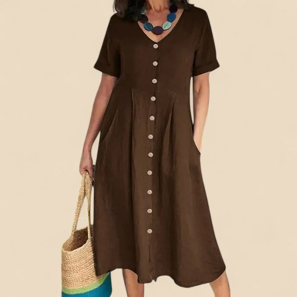 Vivienne™ | Abito in Cotone a Maniche Corte