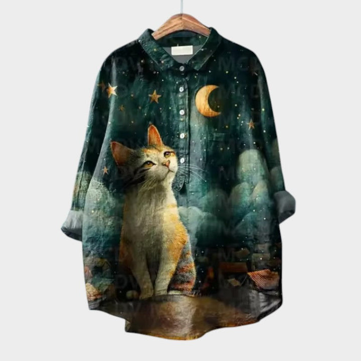 VIVIANA™ | Blusa Oversize con Stampa di Gatti