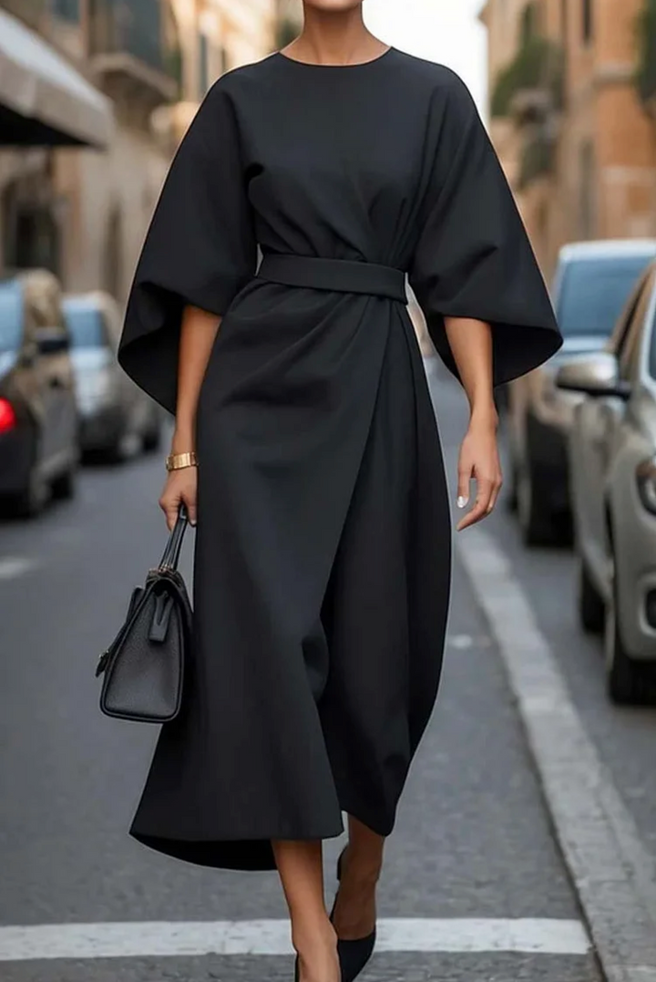 Sonia™ | Abito Chic con Maniche a Lanterne e Cintura