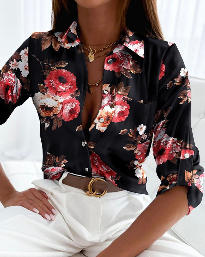 Sibylle™ | Blusa Trendy con Maniche Lunghe e Bottoni