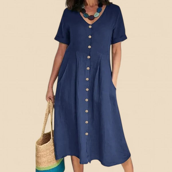 Vivienne™ | Abito in Cotone a Maniche Corte