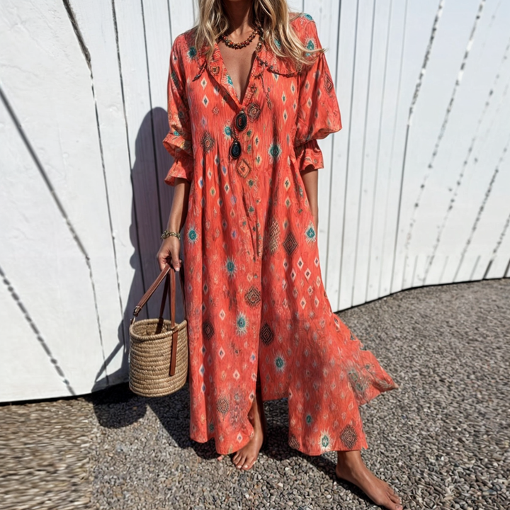 Odessa | Abito Boho Chic con Stampa Floreale