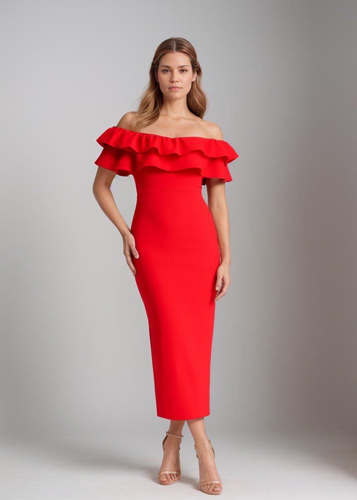 Lorena™ | Abito Bodycon Senza Spalline con Rouches