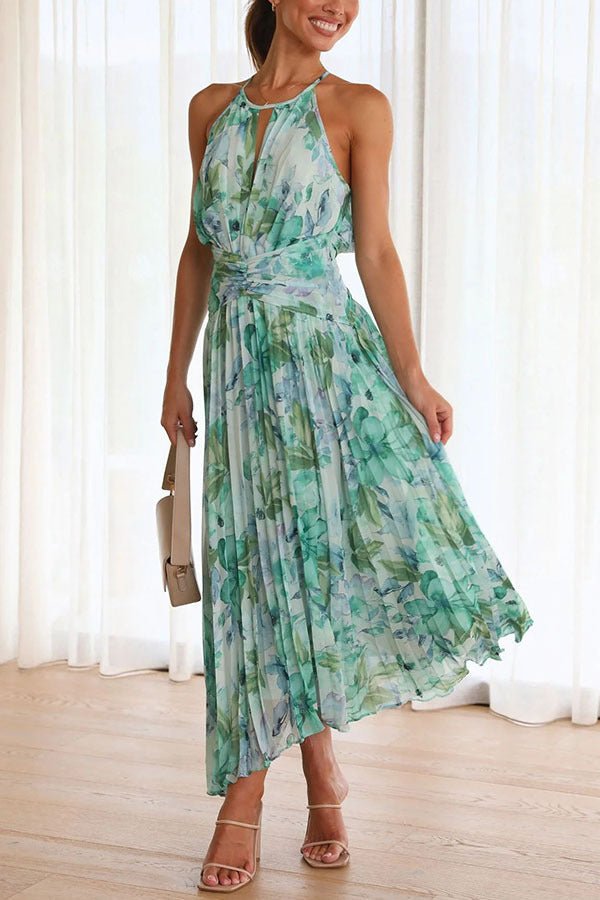 Angel™ | Vestito Maxi Plissé con Fiori